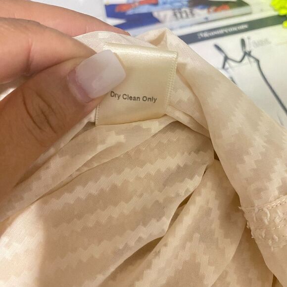 Lovestitch Kaftan Dress Ivory Small-Medium Chevron V Neck Crochet Lace Trim - Picture 10 of 13